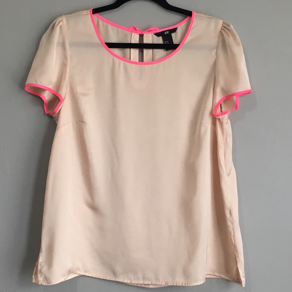 H&M Top with Neon Pink Trim